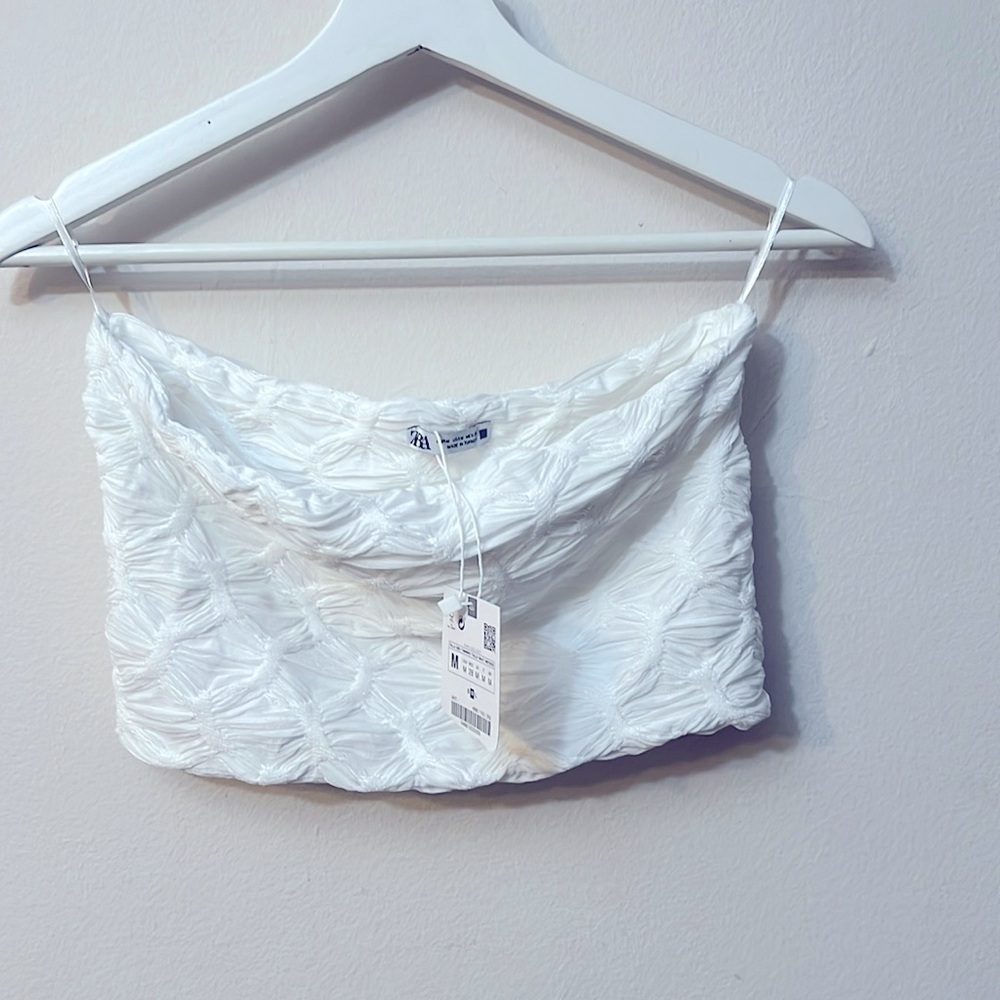 🆕Zara white strapless size M Y2K